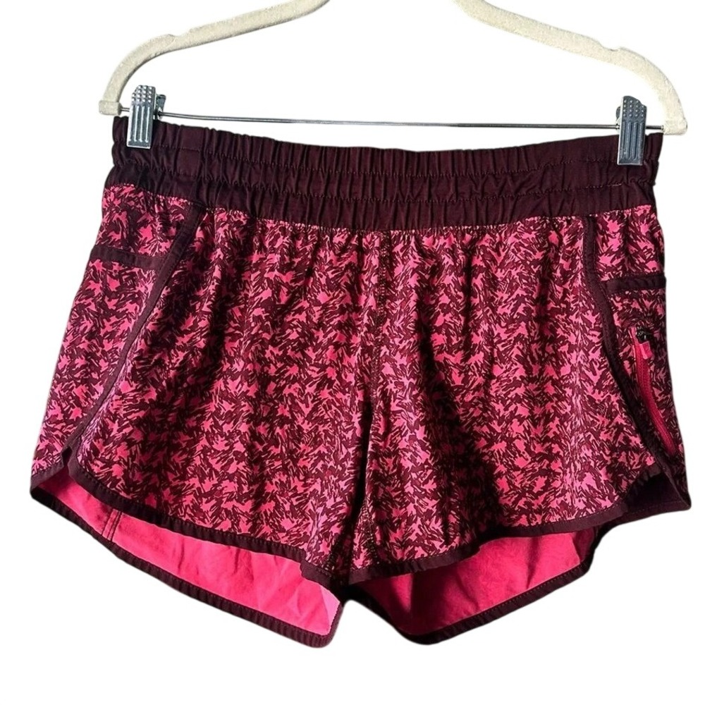 Lululemon Tracker Shorts Chianti Pink Burgundy Running Shorts Size 8